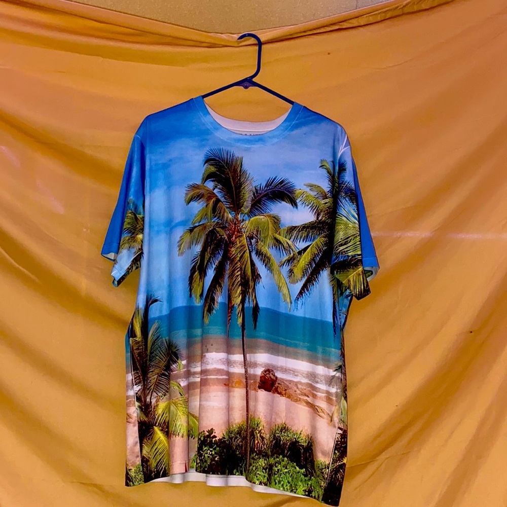 100% Polyester T Shirt Palm Tree